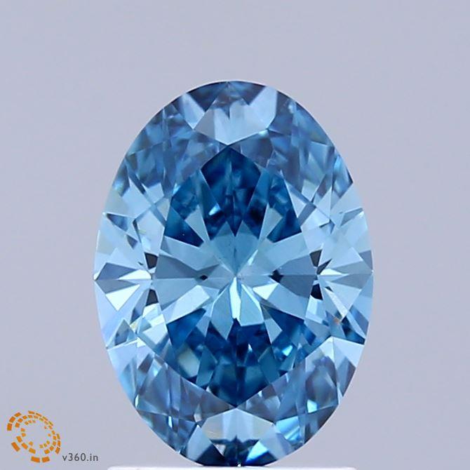 1.50 Ct. Fancy Vivid Blue Oval Lab Grown Diamond
