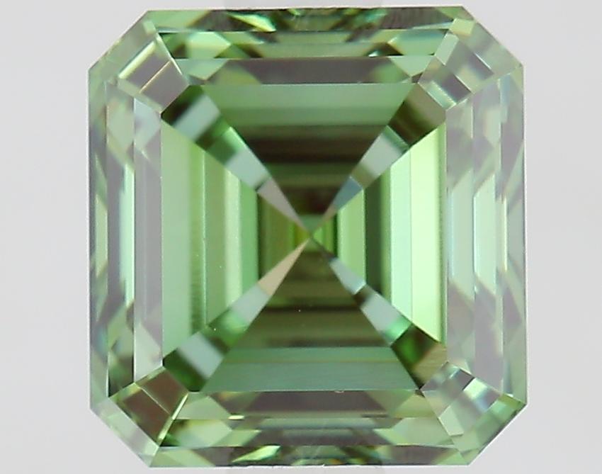 1.55 Ct. Fancy Vivid Green Asscher Lab Grown Diamond
