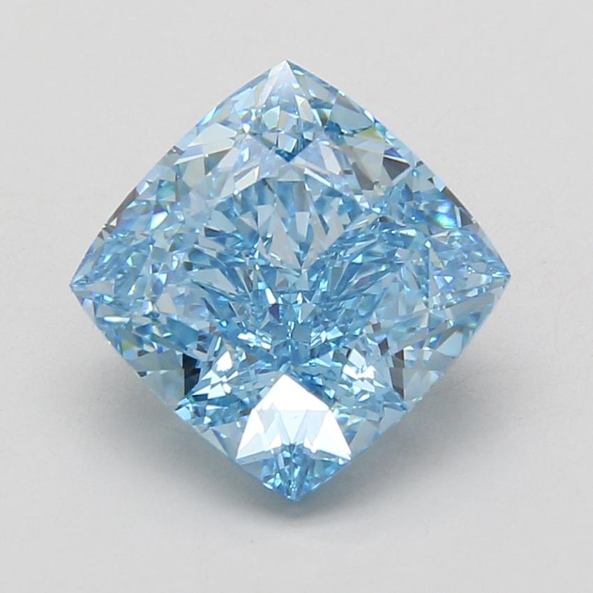 5.09 Ct. Fancy Vivid Blue Cushion Lab Grown Diamond