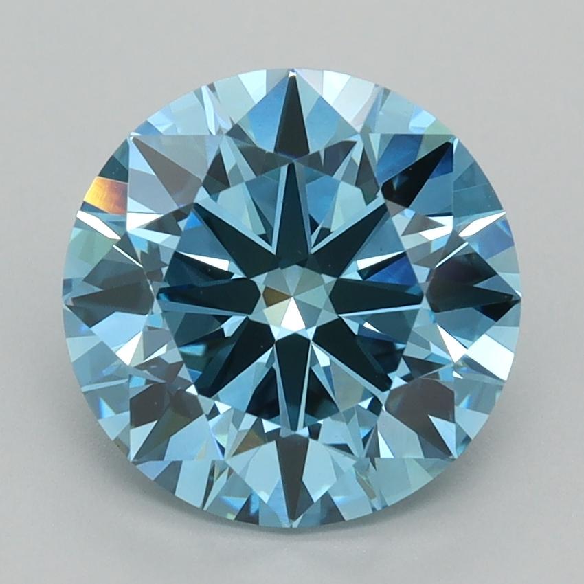 2.93 Ct. Fancy Vivid  Blue Round Lab Grown Diamond