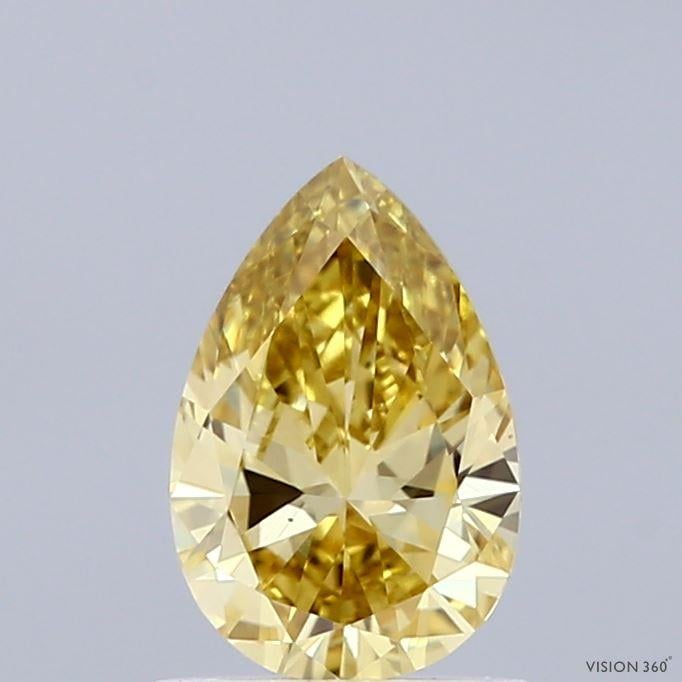 0.91 Ct. Fancy Intense  Yellow Pear Lab Grown Diamond