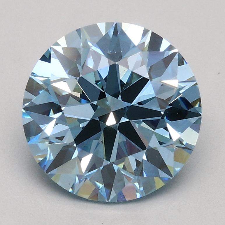 1.55 Ct. Fancy Intense Blue Round Lab Grown Diamond