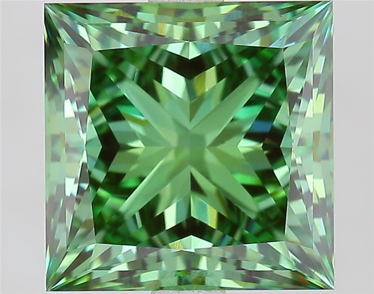 3.39 Ct. Fancy Vivid  Green Princess Lab Grown Diamond