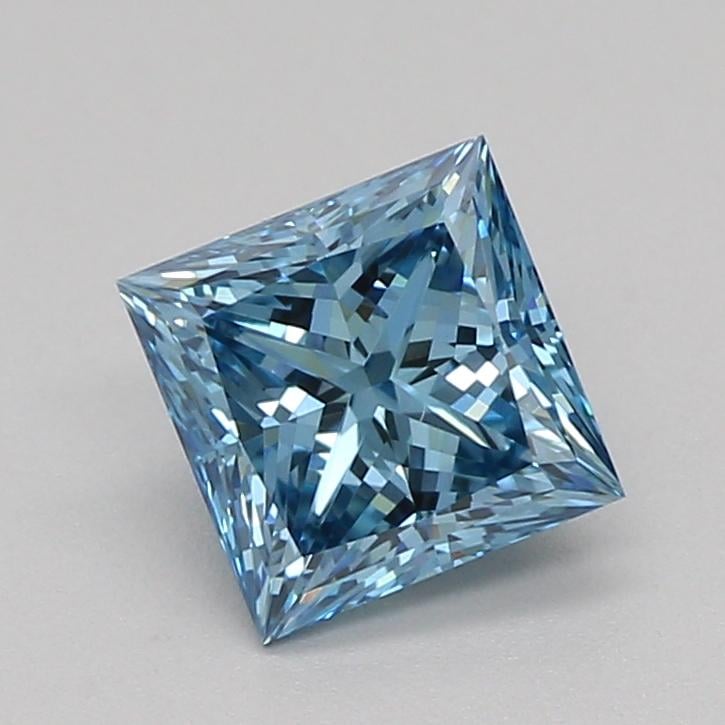 0.56 Ct. Fancy Vivid Blue Princess Lab Grown Diamond
