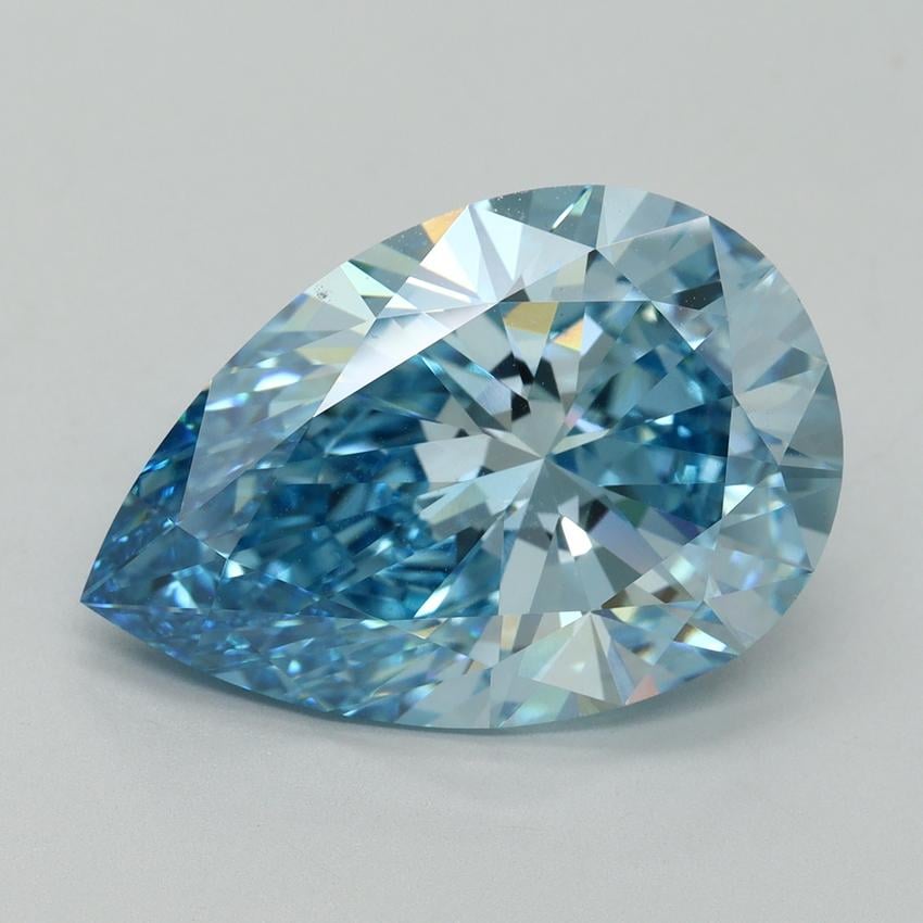 9.48 Ct. Fancy Vivid Blue Pear Lab Grown Diamond