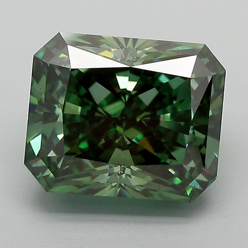 4.84 Ct. Fancy Vivid  Green Radiant Lab Grown Diamond
