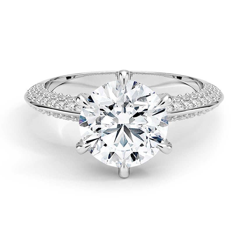 Custom Knife Edge Pavé Diamond Ring