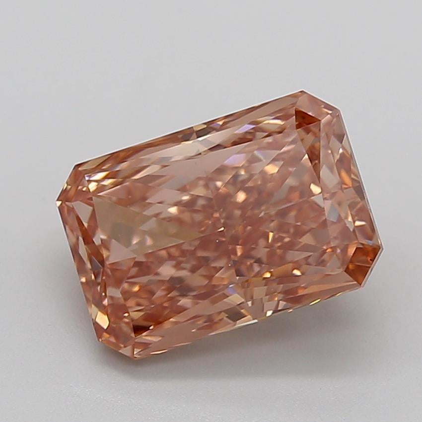 5.24 Ct. Fancy Vivid Brown Pink Radiant Lab Grown Diamond