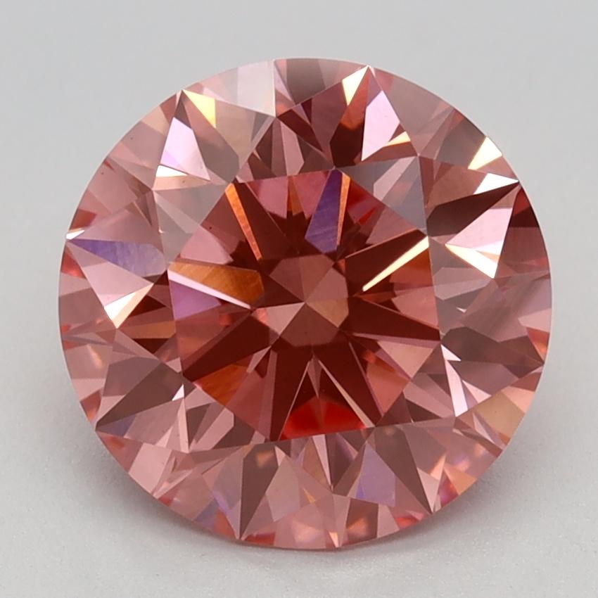 2.60 Ct. Fancy Vivid Pink Round Lab Grown Diamond