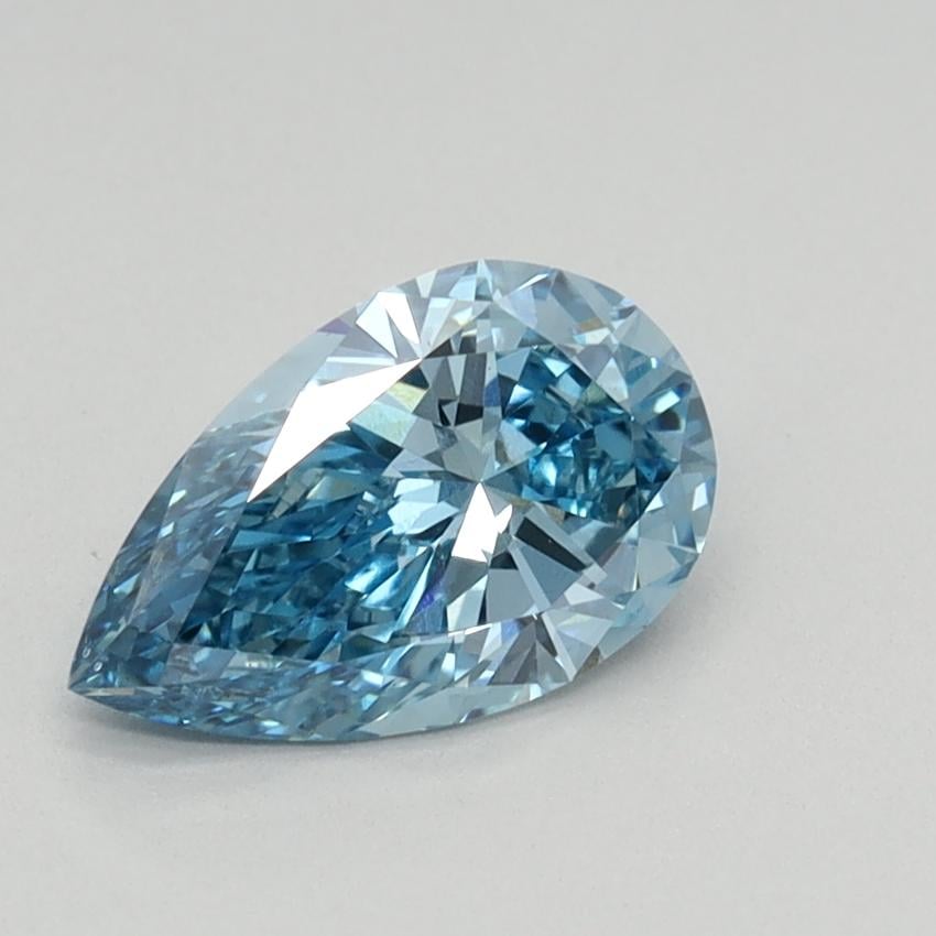 0.76 Ct. Fancy Vivid Blue Pear Lab Grown Diamond