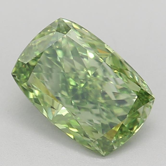 0.80 Ct. Fancy Vivid  Green Cushion Lab Grown Diamond