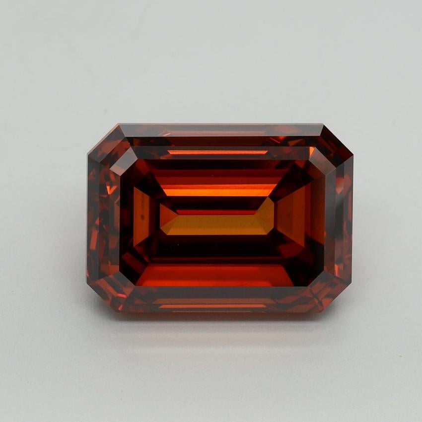 10.53 Ct. Fancy Vivid Orange Emerald Lab Grown Diamond