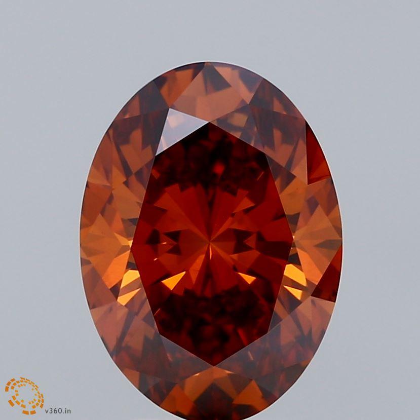 3.03 Ct. Fancy Orange Oval Lab Grown Diamond