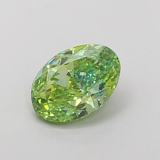 1.00 Ct. Fancy Vivid Green Oval Lab Grown Diamond