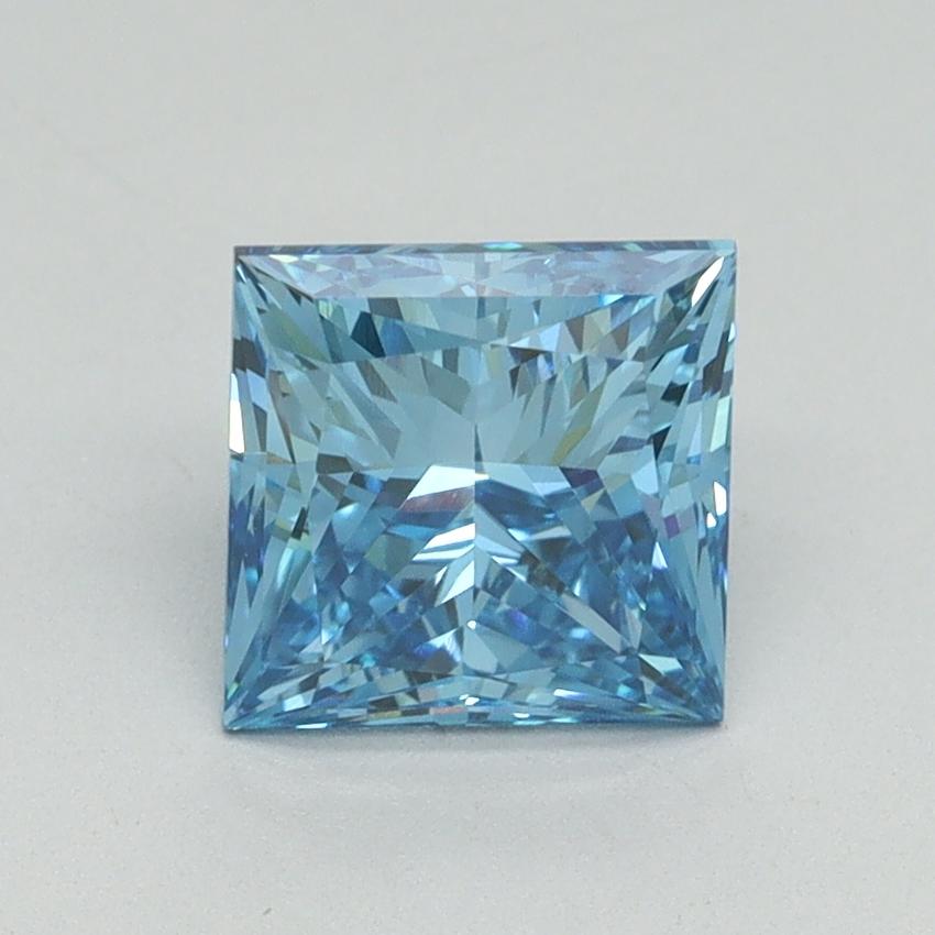 1.66 Ct. Fancy Vivid Blue Princess Lab Grown Diamond