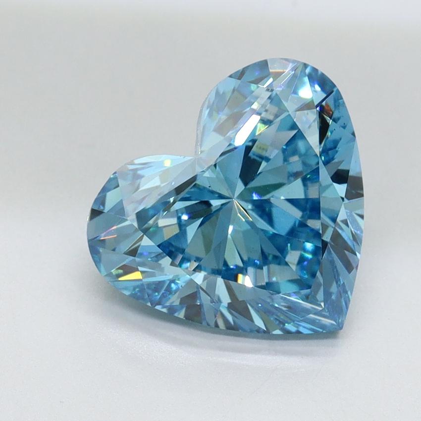 3.00 Ct. Fancy Vivid Malibu Blue Heart Lab Grown Diamond