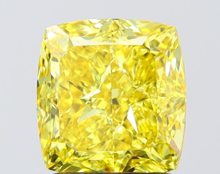 2.54 Ct. Fancy Vivid Yellow Yellow Cushion Lab Grown Diamond