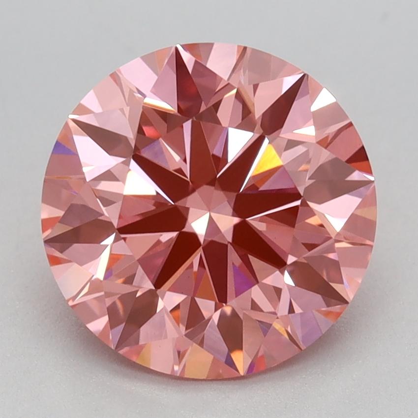 2.09 Ct. Fancy Vivid Pink Round Lab Grown Diamond