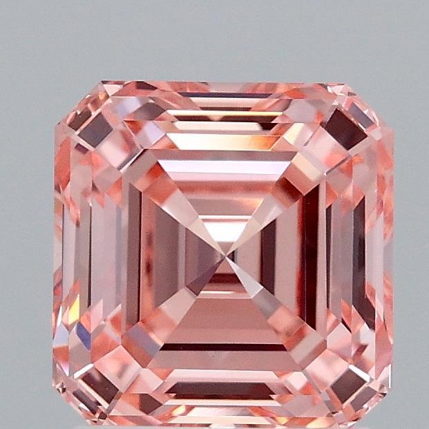 1.91 Ct. Fancy Vivid Pink Asscher Lab Grown Diamond
