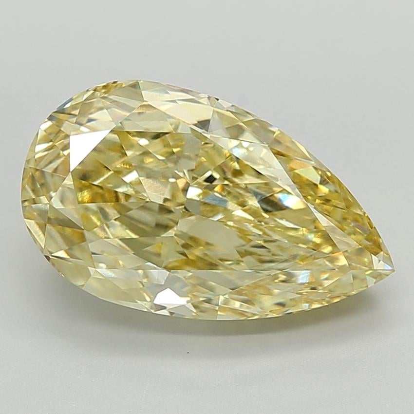 6.54 Ct. Fancy Vivid  Yellow Pear Lab Grown Diamond