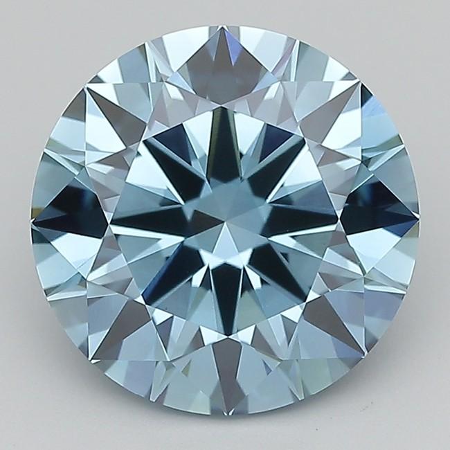 4.79 Ct. Fancy Vivid  Blue Round Lab Grown Diamond
