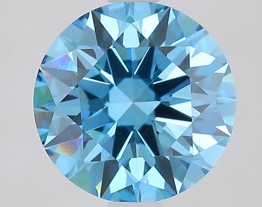 1.88 Ct. Fancy Vivid Blue Round Lab Grown Diamond