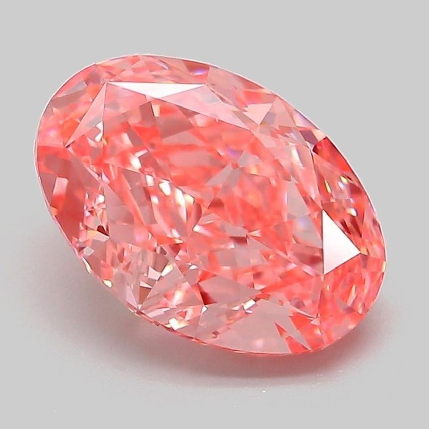 3.03 Ct. Fancy Vivid Pink Oval Lab Grown Diamond