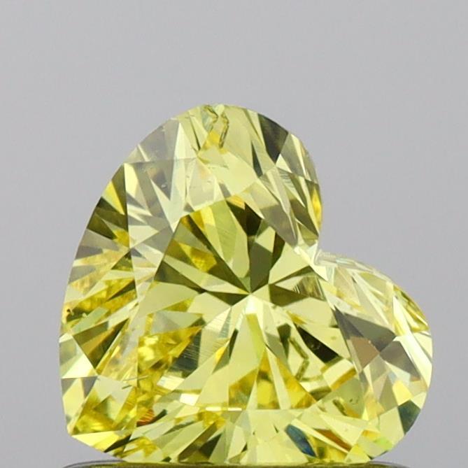 0.67 Ct. Fancy Vivid Yellow Heart Lab Grown Diamond