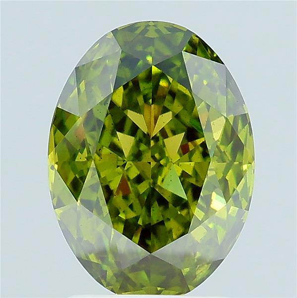 2.06 Ct. Fancy Vivid Green Oval Lab Grown Diamond