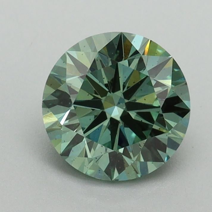 1.09 Ct. Fancy Vivid Pacific Green Round Lab Grown Diamond