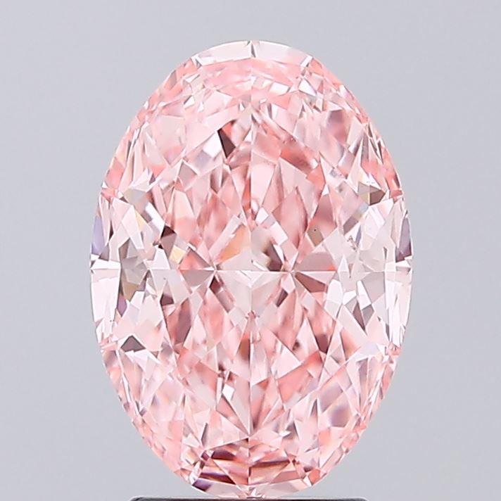 3.06 Ct. Fancy Vivid Pink Oval Lab Grown Diamond