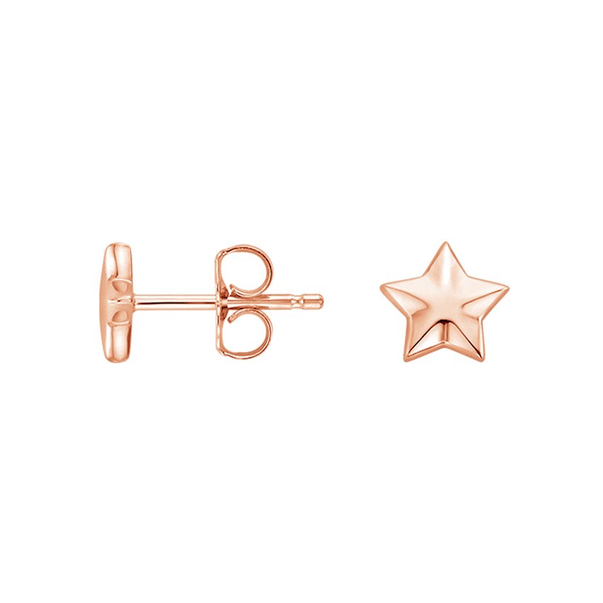 Star Stud Earrings In 14k Rose Gold