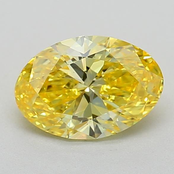0.53 Ct. Fancy Vivid Yellow Oval Lab Grown Diamond
