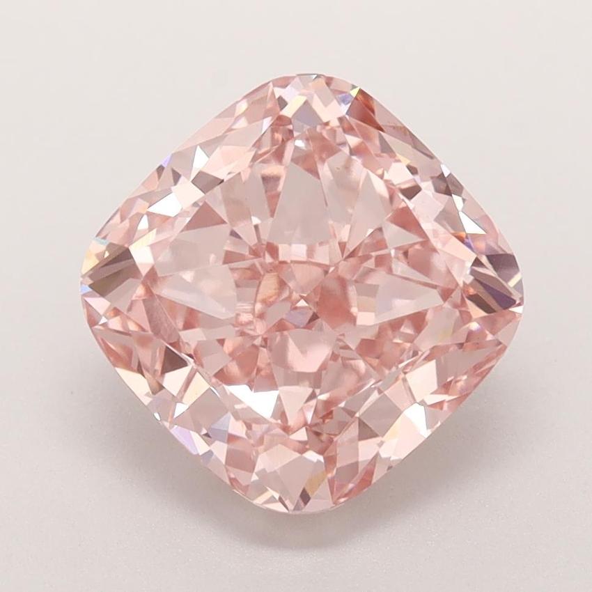 4.08 Ct. Fancy Vivid Pink Cushion Lab Grown Diamond