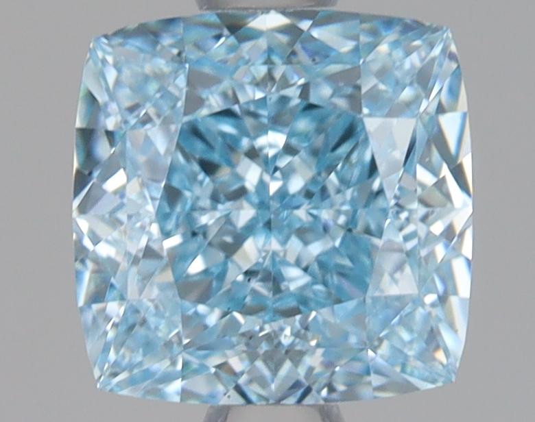 1.52 Ct. Fancy Vivid Blue Cushion Lab Grown Diamond