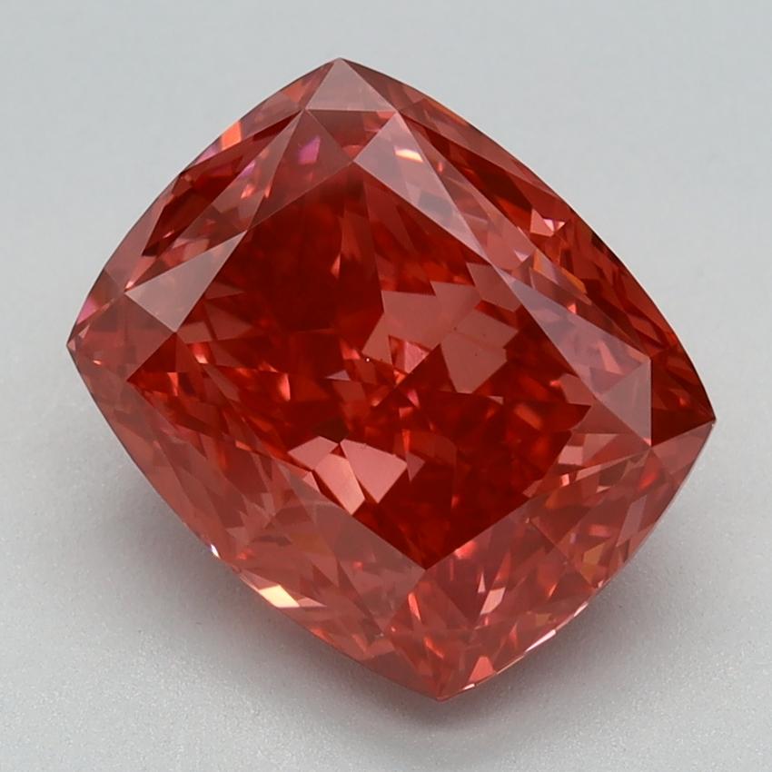 3.34 Ct. Fancy Vivid Pink Cushion Lab Grown Diamond