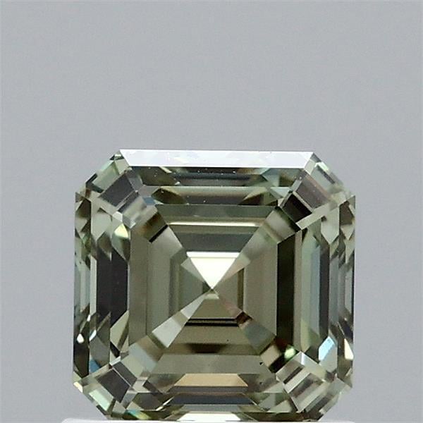 1.08 Ct. Fancy Vivid Green Asscher Lab Grown Diamond