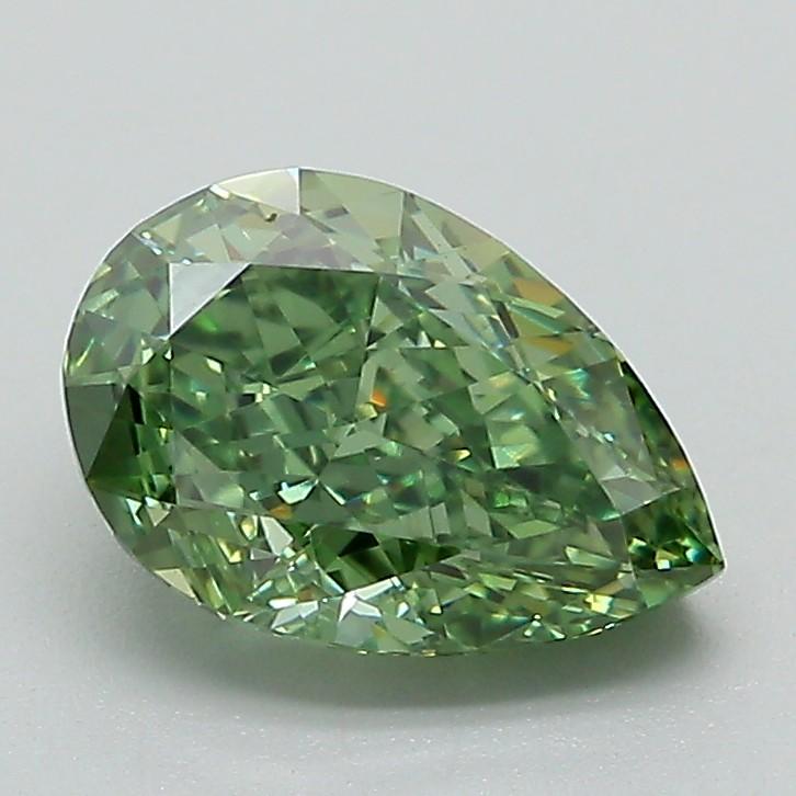 1.59 Ct. Fancy Vivid Green Pear Lab Grown Diamond