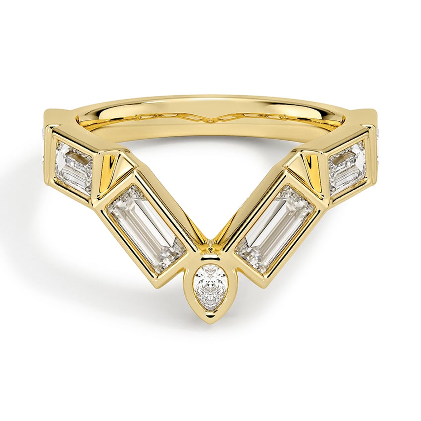 Custom Baguette and Pear Diamond Contour Ring