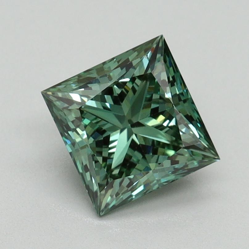 1.26 Ct. Fancy Vivid Green Princess Lab Grown Diamond