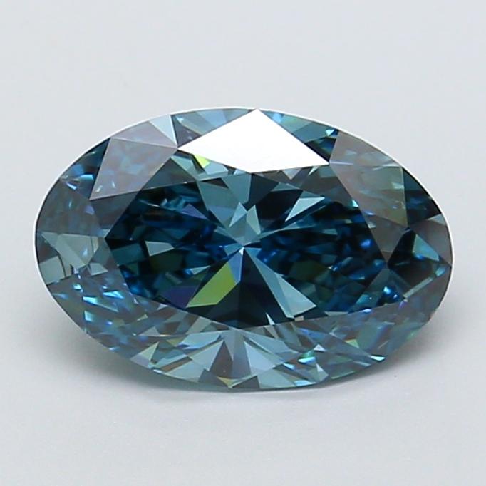 2.42 Ct. Fancy Vivid Blue Oval Lab Grown Diamond