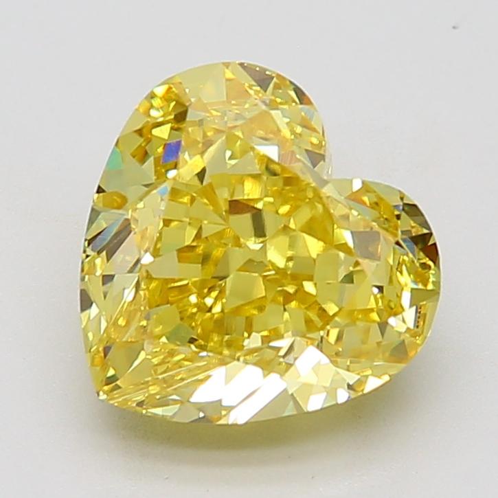 6.53 Ct. Fancy Vivid Yellow Heart Lab Grown Diamond