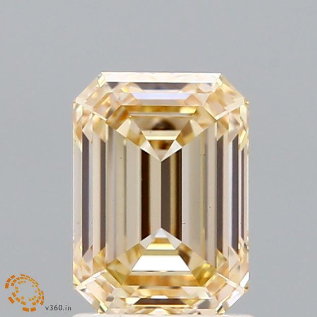 1.51 Ct. Fancy Light Orangy Yellow Emerald Lab Grown Diamond