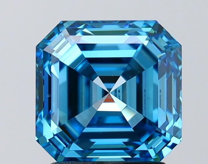 2.50 Ct. Fancy Vivid Blue Asscher Lab Grown Diamond