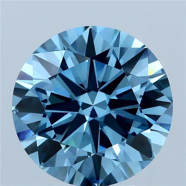 5.00 Ct. Fancy Vivid Blue Round Lab Grown Diamond