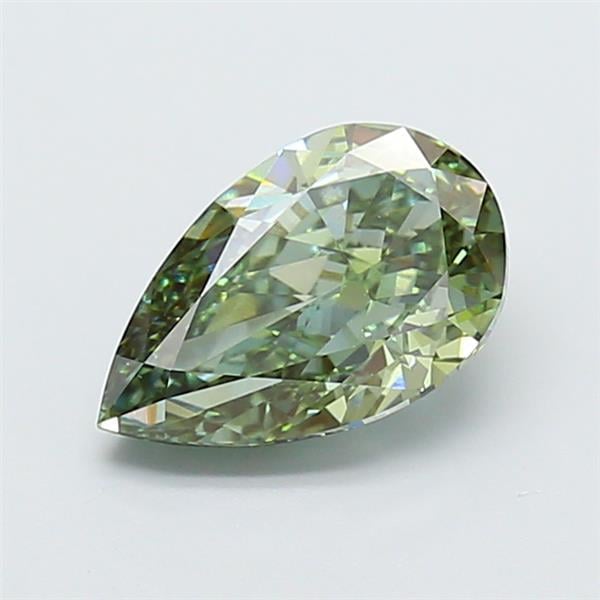 2.71 Ct. Fancy Vivid  Green Pear Lab Grown Diamond