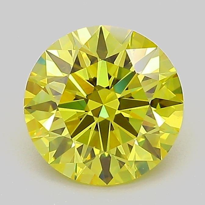 1.55 Ct. Fancy Vivid  Yellow Round Lab Grown Diamond