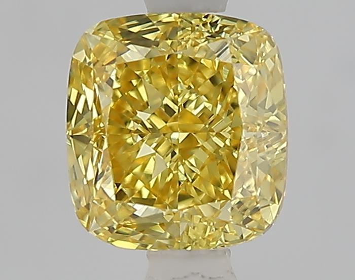 1.59 Ct. Fancy Vivid Yellow Cushion Lab Grown Diamond