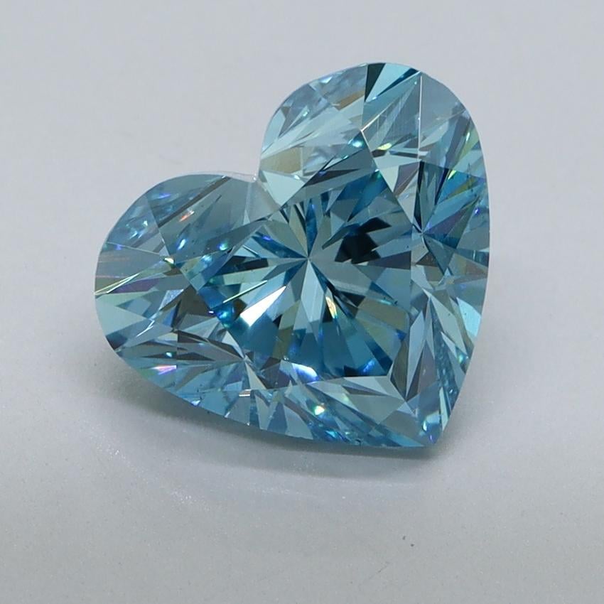 2.50 Ct. Fancy Vivid Malibu Blue Heart Lab Grown Diamond