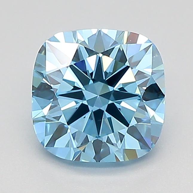 1.22 Ct. Fancy Vivid Blue Cushion Lab Grown Diamond